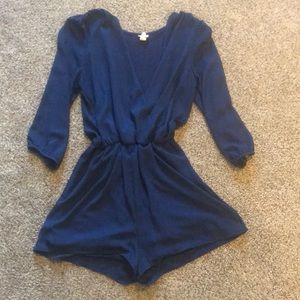 Adrienne blue cross front romper